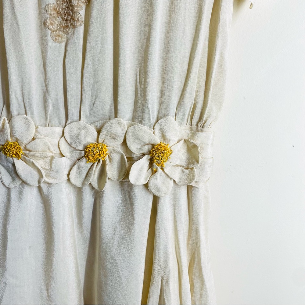 Vintage Antique 1920s Flapper Dress Handmade Flower Detail - Picture 7 of 16